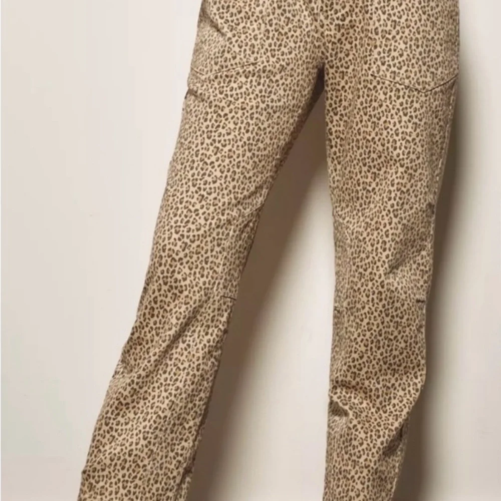 Pilcro Beige Leopard Print Straight Leg Pants - Picture 3 of 13